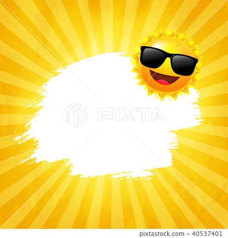 Sunburst Background With Sun With Sunglasses Sunburst Background With Sun With Sunglasses 40537401