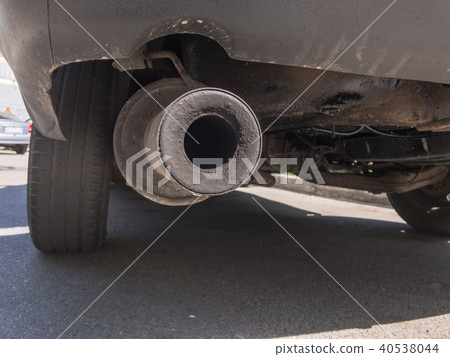 Dirty exhaust system of the old car Dirty exhaust system of the old car 40538044