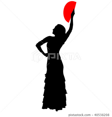 flamenco dancer with a red fan flamenco dancer with a red fan 40538208