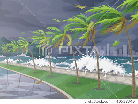 Tropical landscape During Hurricane Incoming 40538349