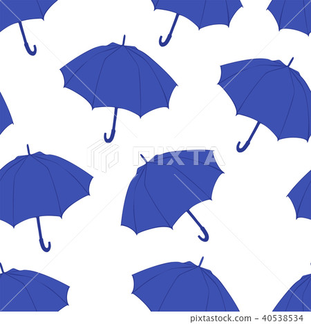 Seamless pattern with doodle umbrellas. For fabric 40538534