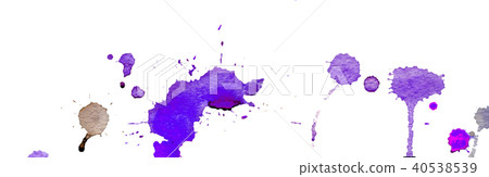 Blue watercolor splashes and blots on white back Blue watercolor splashes and blots on white back 40538539