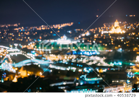 Absract Blurred Bokeh Architectural Urban Backdrop Of Tbilisi, Georgia 40538729
