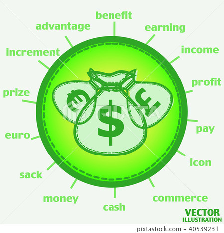 Sacks with money icons. Vector. Sacks with money icons. Vector. 40539231