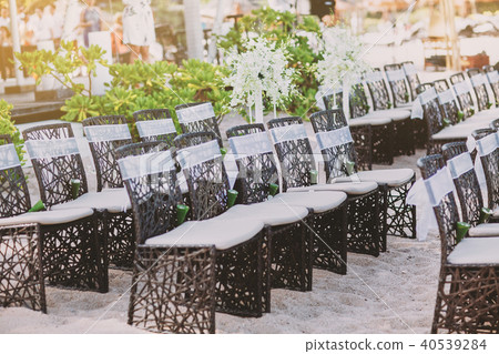 Beach wedding wooden chairs for wedding venue 40539284