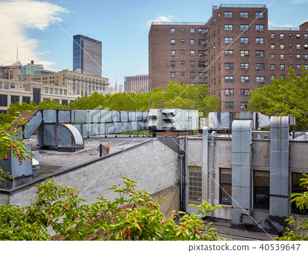 Ventilation system on a building roof, New York. Ventilation system on a building roof, New York. 40539647