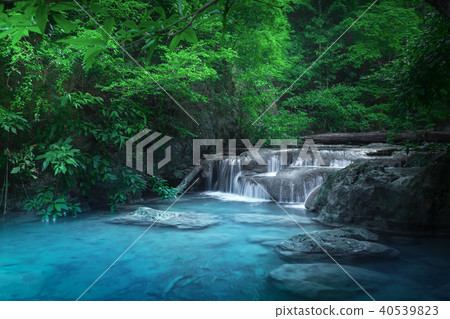 Jungle landscape with Erawan waterfall. Thailand 40539823