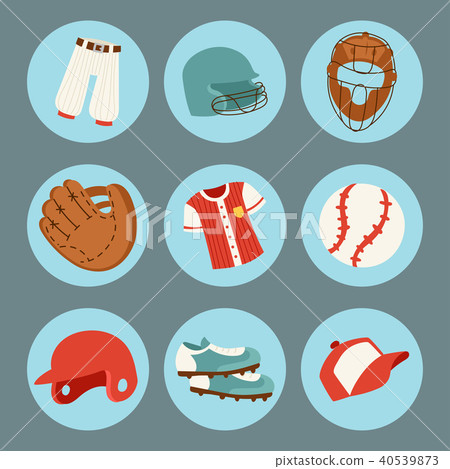 Baseball sport competition game team symbol softball play cartoon icons design sporting equipment Baseball sport competition game team symbol softball play cartoon icons design sporting equipment 40539873