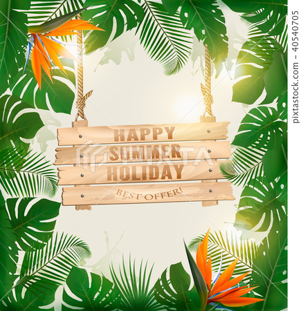 Summer holiday background with exotic palm  40540705