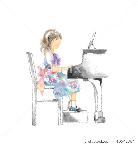 鋼琴演示文稿，女孩，縮放 40542394
