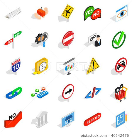 Resolution icons set, isometric style Resolution icons set, isometric style 40542476