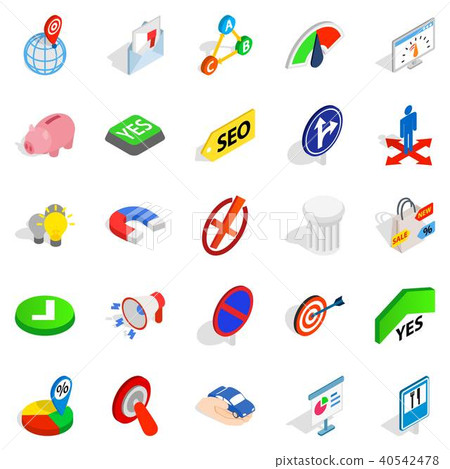 Decision icons set, isometric style Decision icons set, isometric style 40542478
