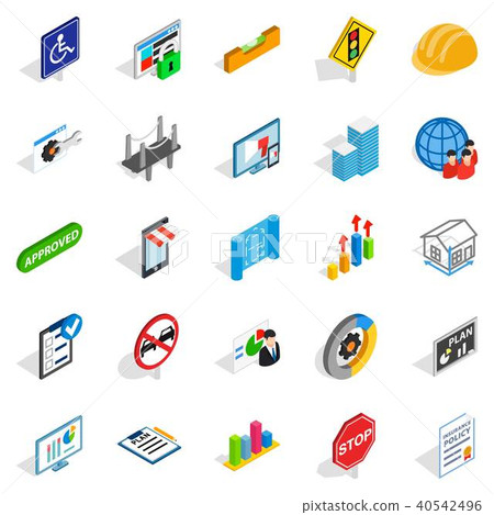 Resolve icons set, isometric style 40542496