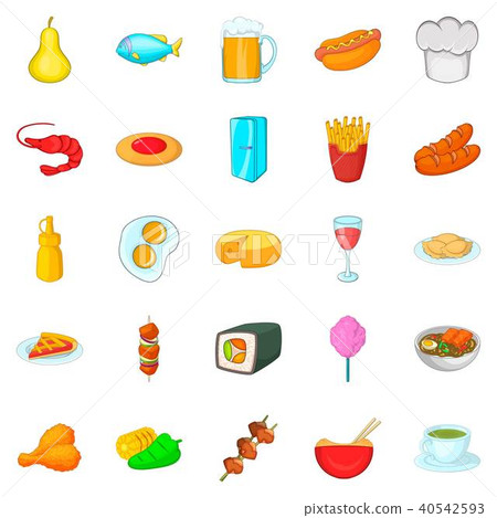 Culinary diversity icons set, cartoon style Culinary diversity icons set, cartoon style 40542593