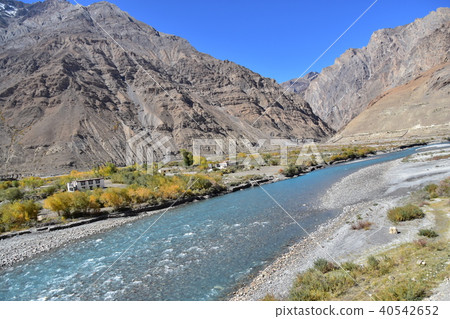 Mountainous area of India Superb view of Spiti valley View from Tabo village to Kaza Beautiful mountain and river Dwelling along river Mountainous area of India Superb view of Spiti valley View from Tabo village to Kaza Beautiful mountain and river Dwelling along river 40542652