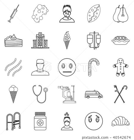 Odontic doctor icons set, outline style 40542674
