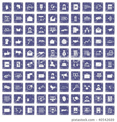 100 interaction icons set grunge sapphire 100 interaction icons set grunge sapphire 40542689