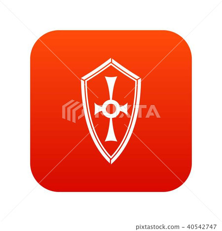 Shield icon digital red Shield icon digital red 40542747