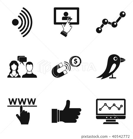 Developer Communication Icon Communication development icons set, simple style - Stock Illustration ...