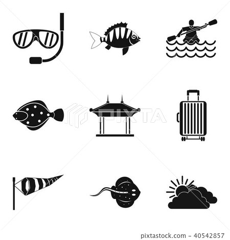 Dip icons set, simple style Dip icons set, simple style 40542857