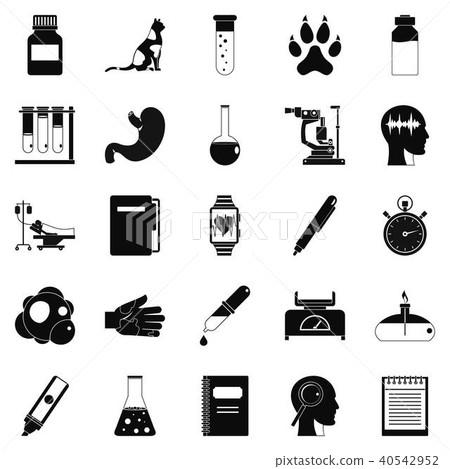 Examination icons set, simple style Examination icons set, simple style 40542952