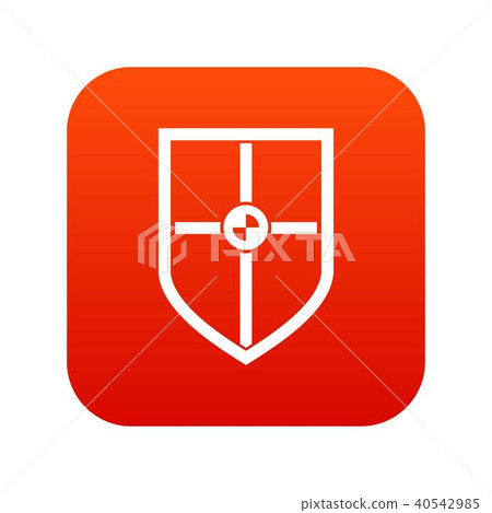 Shield for fight icon digital red - Stock Illustration [40542985] - PIXTA