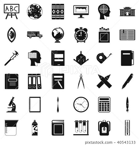 Lesson icons set, simple style - Stock Illustration [40543133] - PIXTA