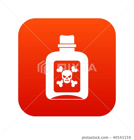 Poison icon digital red 40543159