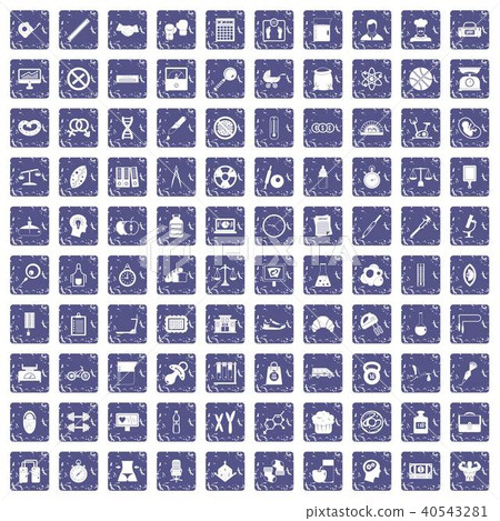 100 libra icons set grunge sapphire 40543281