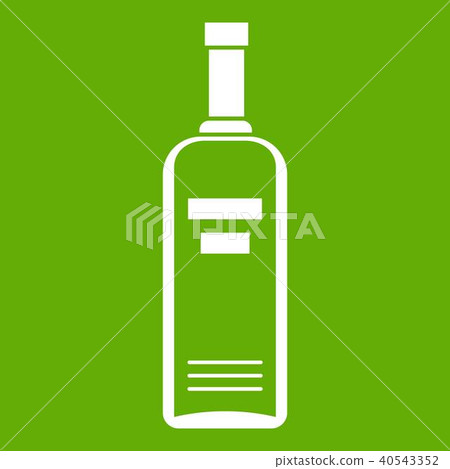 Bottle of vodka icon green 40543352
