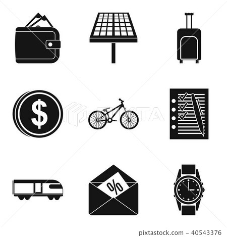 First business icons set, simple style 40543376