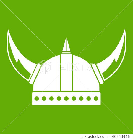 Viking helmet icon green Viking helmet icon green 40543446