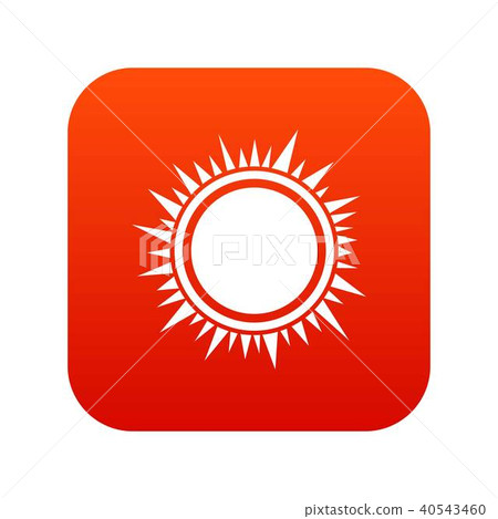 Sun icon digital red Sun icon digital red 40543460