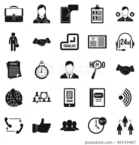 Airing icons set, simple style Airing icons set, simple style 40543467