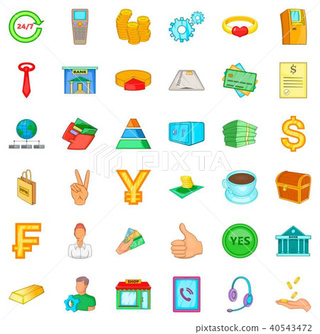 Credit icons set, cartoon style Credit icons set, cartoon style 40543472