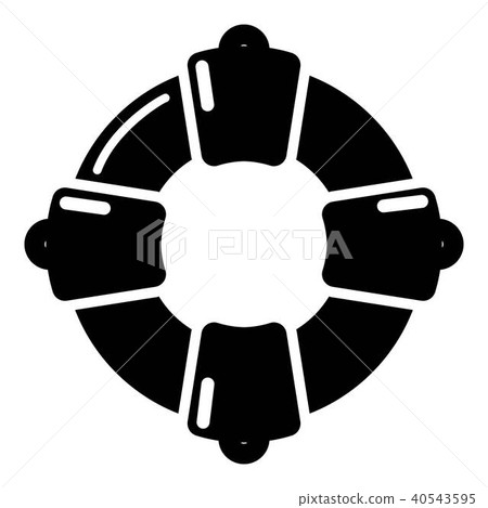 Lifebuoy icon, simple black style Lifebuoy icon, simple black style 40543595