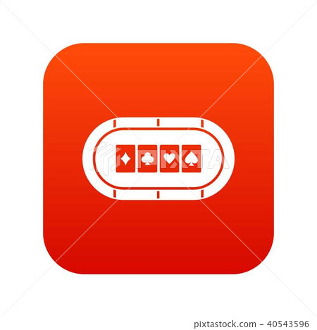 Poker table icon digital red Poker table icon digital red 40543596