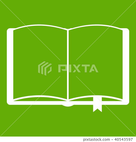 Open book with bookmark icon green Open book with bookmark icon green 40543597