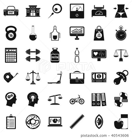 Shopping icons set, simple style Shopping icons set, simple style 40543606