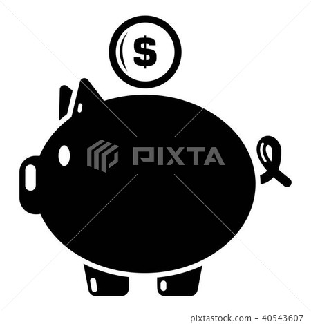Pig money icon, simple black style Pig money icon, simple black style 40543607