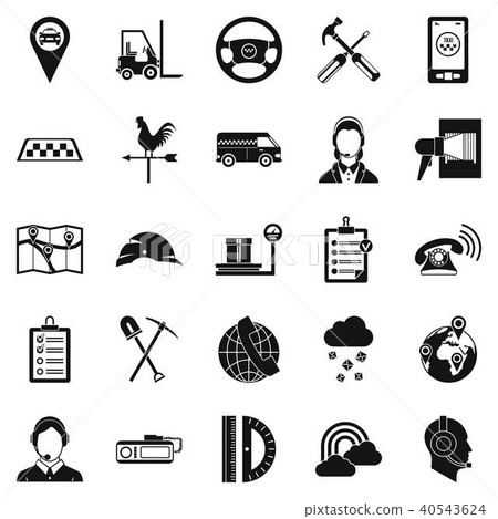 Supervisor icons set, simple style Supervisor icons set, simple style 40543624