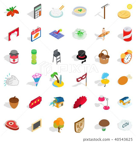 Tennis club icons set, isometric style Tennis club icons set, isometric style 40543625