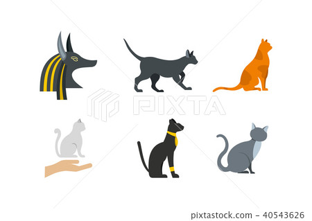 Cat icon set, flat style Cat icon set, flat style 40543626