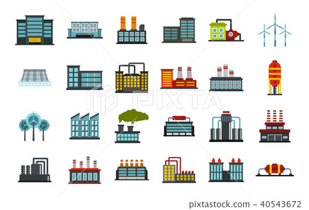 Factory Icon Set Flat Style 插圖素材 40543672 Pixta圖庫