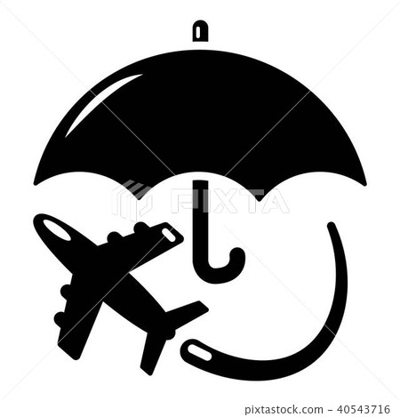 Insurance Icons Flying Insurance fly icon, simple black style - Stock Illustration [40543716 ...