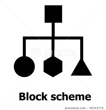 Block scheme icon, simple style. - Stock Illustration [40543718] - PIXTA