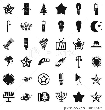 Star icons set, simple style Star icons set, simple style 40543874