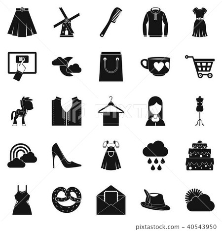 Manner icons set, simple style Manner icons set, simple style 40543950