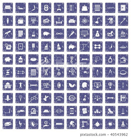 100 balance icons set grunge sapphire 40543962