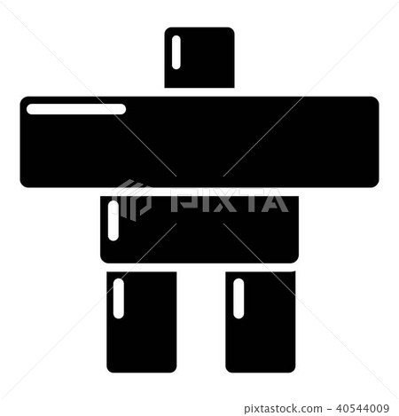 Stone sculpture canada icon, simple black style 40544009